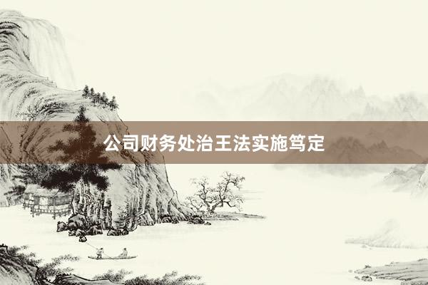 公司财务处治王法实施笃定