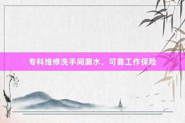 专科维修洗手间漏水，可靠工作保险